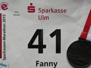 Ulm Marathon Startnummer und Medaille
