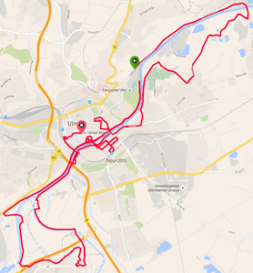2015-09-27 Ulm Marathon Strecke